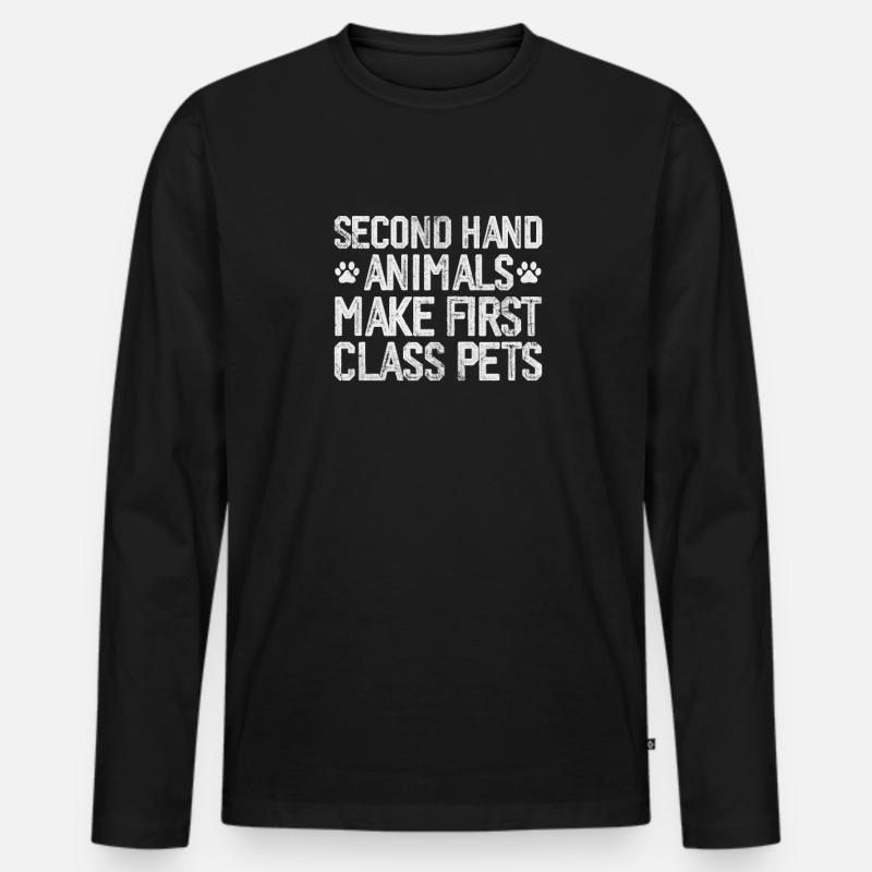 Tierrettung Tierschutz Tierfreund Geschenk - Männer Premium Bio Langarmshirt - Schwarz