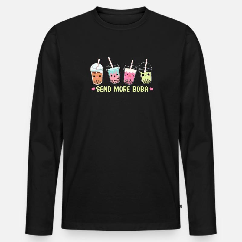 Bubble Tea - Männer Premium Bio Langarmshirt - Schwarz