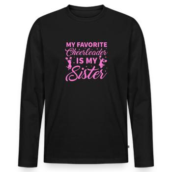 Cheerleader - T-shirt manches longues Premium bio Homme - noir - Devant - Nico (187cm)