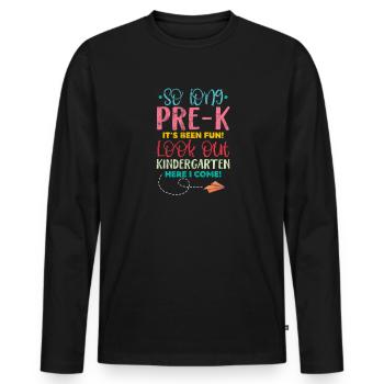Kindergarten - Men's Premium Organic Long Sleeve Shirt - black - Front - Nico (187cm)
