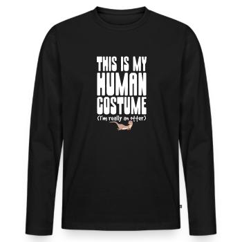 Otter Sea Otter Otter Gift - Men's Premium Organic Long Sleeve Shirt - black - Front - Nico (187cm)
