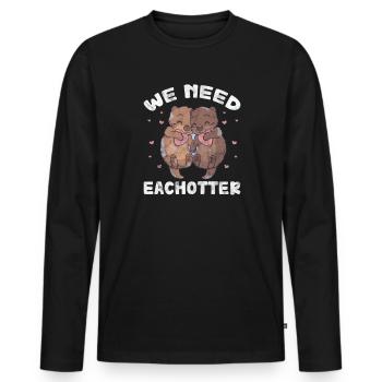 Otter - Männer Premium Bio Langarmshirt - Schwarz - Vorne - Nico (187cm)