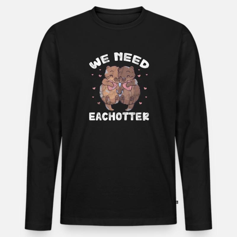 Otter - Männer Premium Bio Langarmshirt - Schwarz