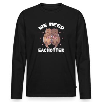 Otter Sea Otter Otter Gift - Men's Premium Organic Long Sleeve Shirt - black - Front - Nico (187cm)