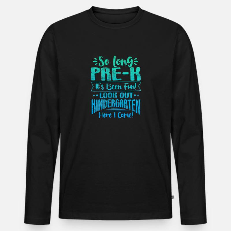 Kindergarten - Männer Premium Bio Langarmshirt - Schwarz