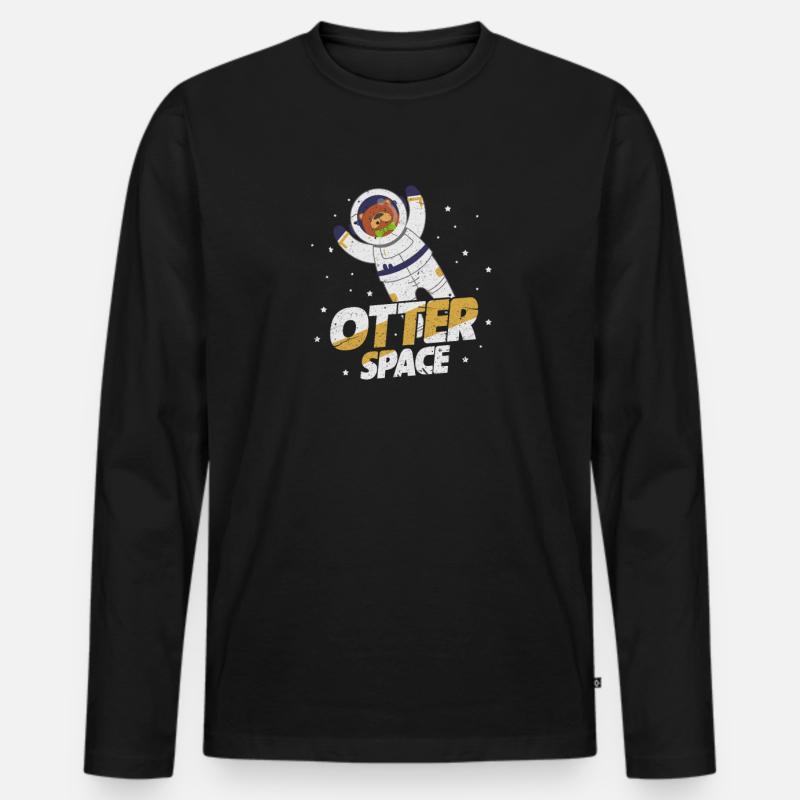 Otter - Männer Premium Bio Langarmshirt - Schwarz