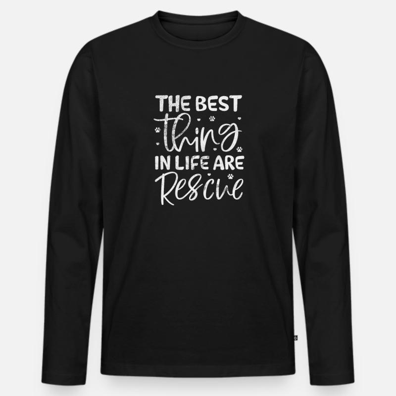 Tierrettung Tierschutz Tierfreund Geschenk - Männer Premium Bio Langarmshirt - Schwarz