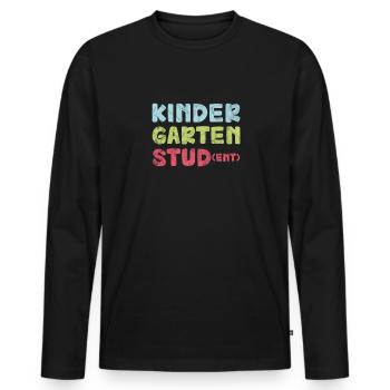 Kindergarten - Men's Premium Organic Long Sleeve Shirt - black - Front - Nico (187cm)