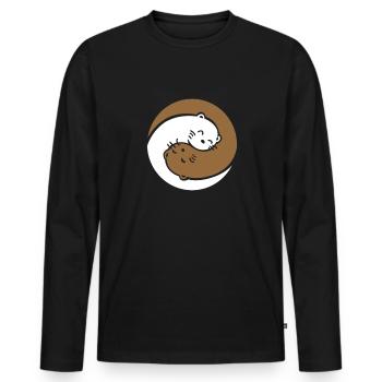 Otter Sea Otter Otter Gift - Men's Premium Organic Long Sleeve Shirt - black - Front - Nico (187cm)
