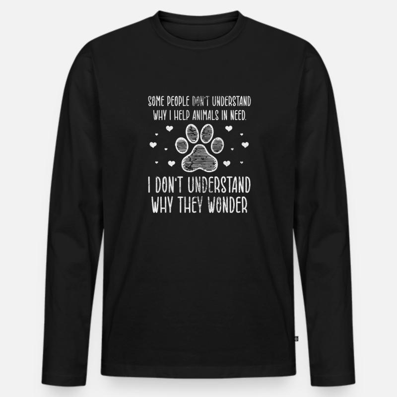 Tierrettung Tierschutz Tierfreund Geschenk - Männer Premium Bio Langarmshirt - Schwarz