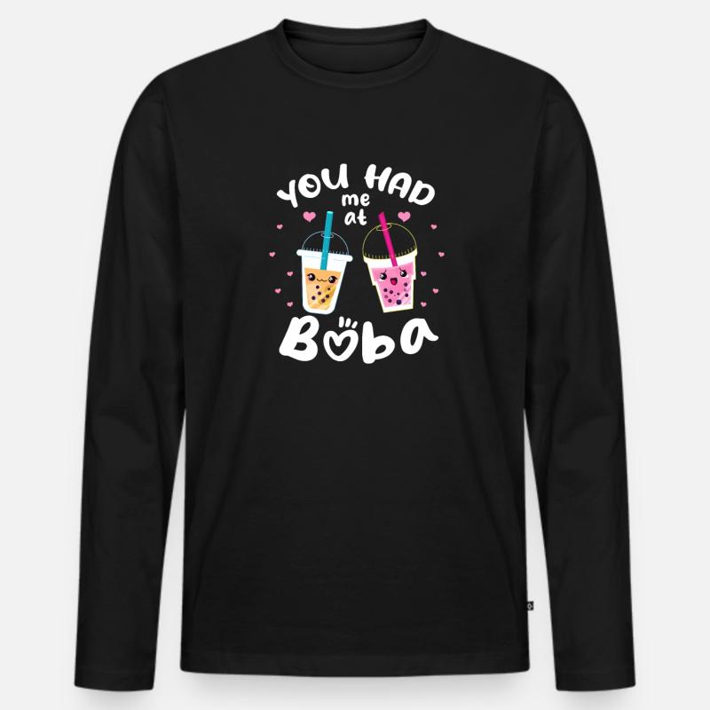 Bubble Tea - Männer Premium Bio Langarmshirt - Schwarz