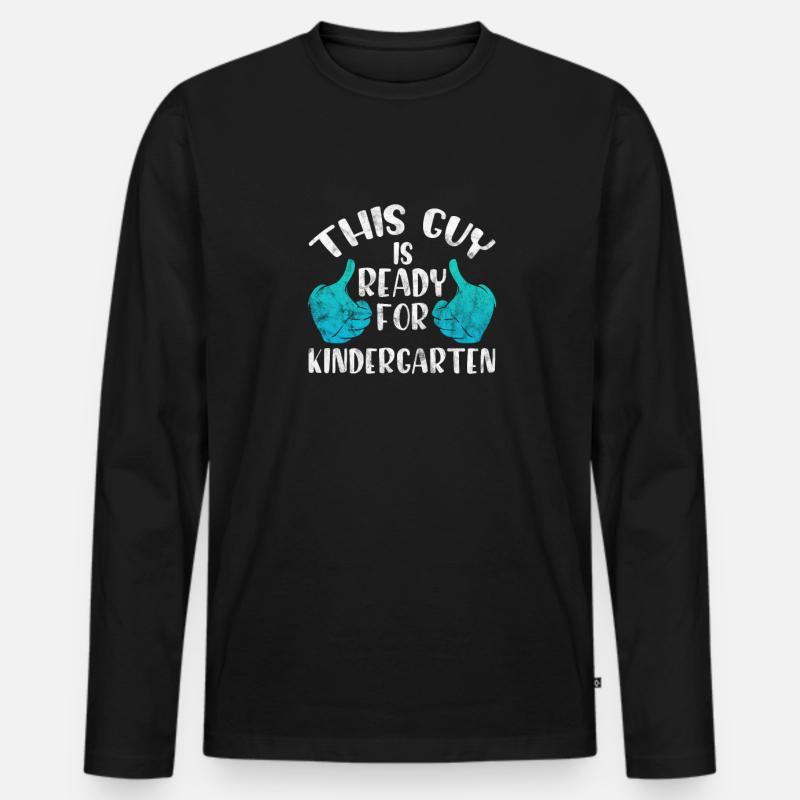 Kindergarten - Männer Premium Bio Langarmshirt - Schwarz