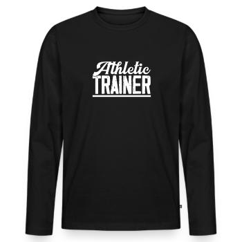 Sports Physician - Men's Premium Organic Long Sleeve Shirt - black - Front - Nico (187cm)