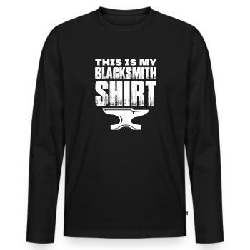 Blacksmith Schiede Anvil Cutler Gift - Men's Premium Organic Long Sleeve Shirt - black - Front - Nico (187cm)