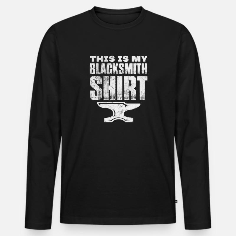 Schmied - Männer Premium Bio Langarmshirt - Schwarz
