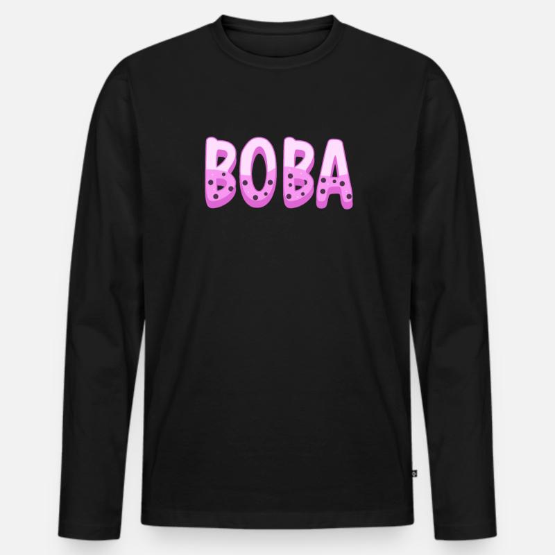 Bubble Tea - Männer Premium Bio Langarmshirt - Schwarz