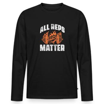 Bodybuilder - Männer Premium Bio Langarmshirt - Schwarz - Vorne - Nico (187cm)