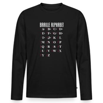 Braille Braille Blind Gift - Men's Premium Organic Long Sleeve Shirt - black - Front - Nico (187cm)