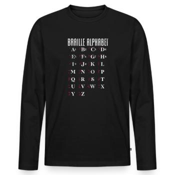 Braille - Men's Premium Organic Long Sleeve Shirt - black - Front - Nico (187cm)