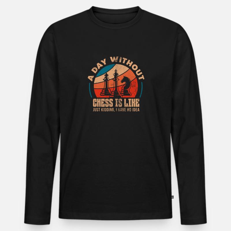 Schach - Männer Premium Bio Langarmshirt - Schwarz