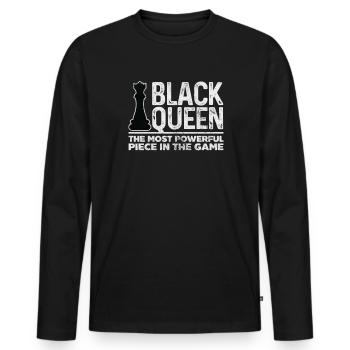 Schach - Männer Premium Bio Langarmshirt - Schwarz - Vorne - Nico (187cm)