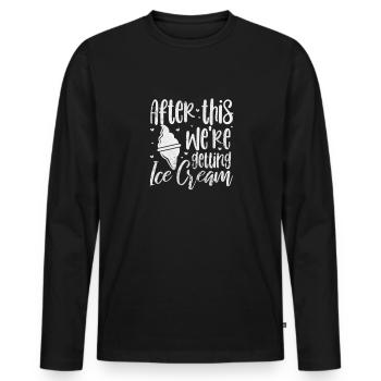 Eiscreme - Männer Premium Bio Langarmshirt - Schwarz - Vorne - Nico (187cm)