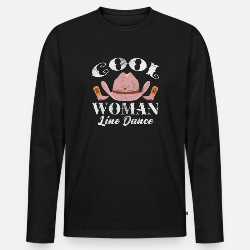 Linedance - Männer Premium Bio Langarmshirt - Schwarz