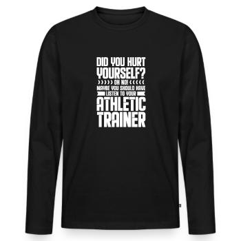 Sports Physician - Men's Premium Organic Long Sleeve Shirt - black - Front - Nico (187cm)