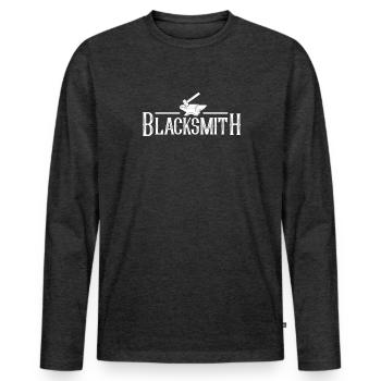 Blacksmith Schiede Anvil Cutler Gift - Men's Premium Organic Long Sleeve Shirt - heather anthracite - Front - Nico (187cm)