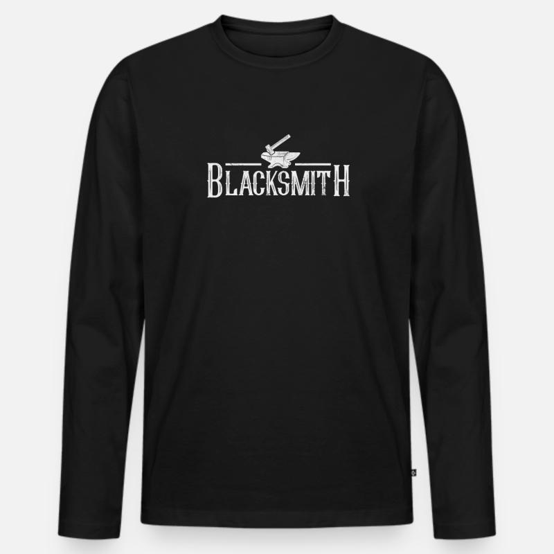 Schmied - Männer Premium Bio Langarmshirt - Schwarz