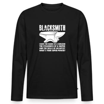 Blacksmith Schiede Anvil Cutler Gift - Men's Premium Organic Long Sleeve Shirt - black - Front - Nico (187cm)