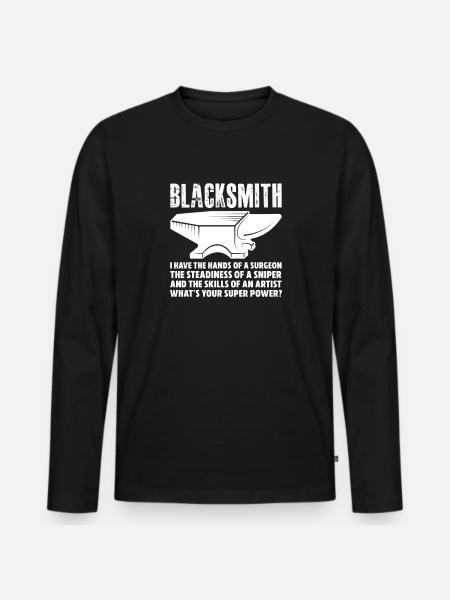 Blacksmith Schiede Anvil Cutler Gift - Men's Premium Organic Long Sleeve Shirt - black
