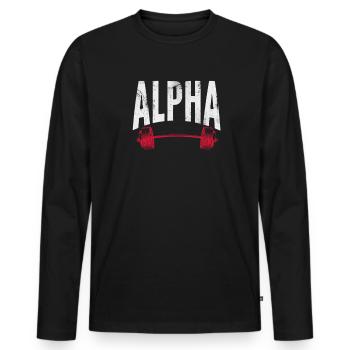 Bodybuilder - Männer Premium Bio Langarmshirt - Schwarz - Vorne - Nico (187cm)