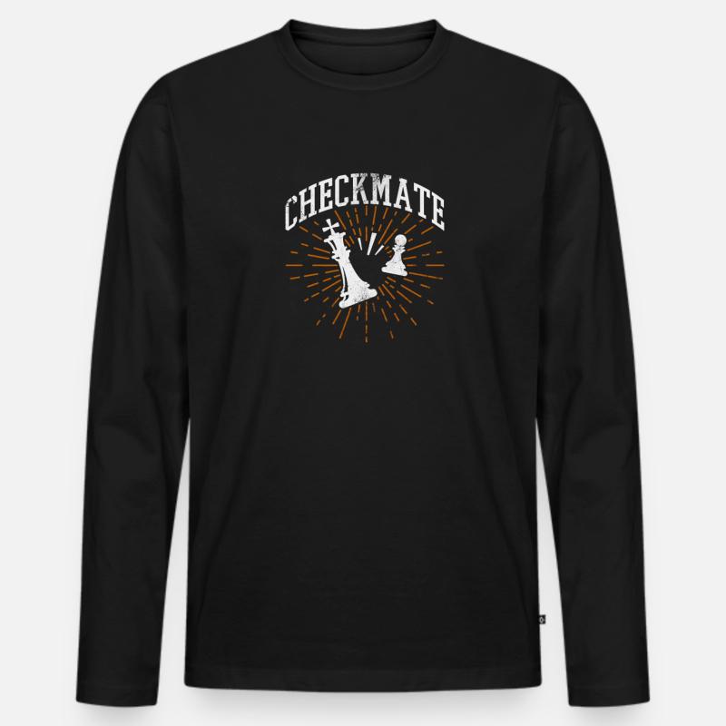 Schach - Männer Premium Bio Langarmshirt - Schwarz