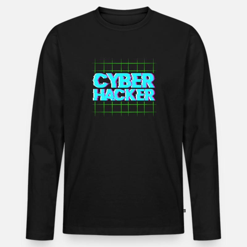 Hacker Coder Computer Hacking Cadeau - T-shirt manches longues Premium bio Homme - noir