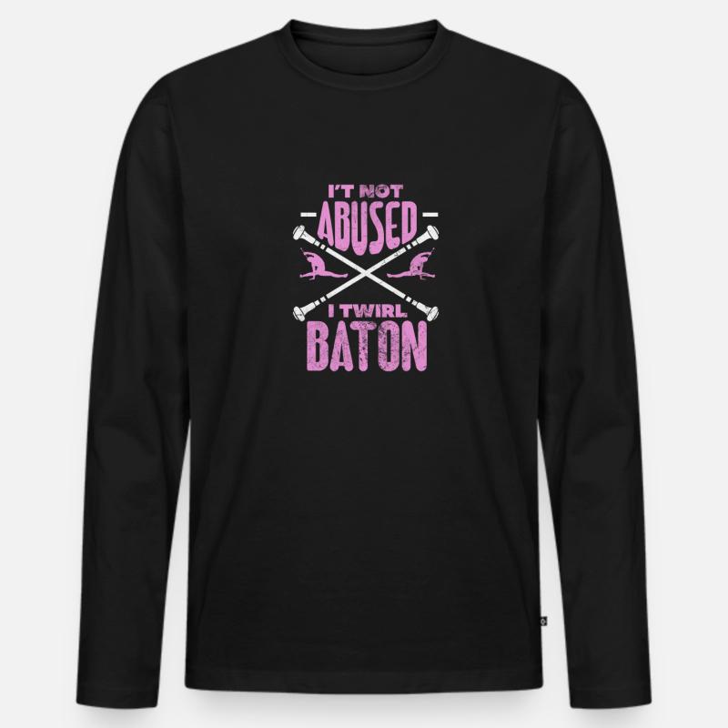 Baton Twirling - Männer Premium Bio Langarmshirt - Schwarz