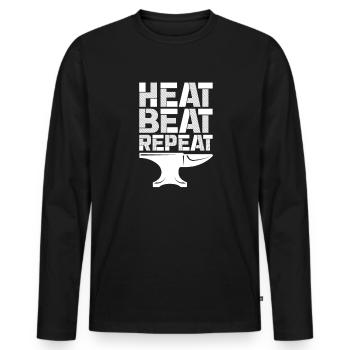 Blacksmith Schiede Anvil Cutler Gift - Men's Premium Organic Long Sleeve Shirt - black - Front - Nico (187cm)