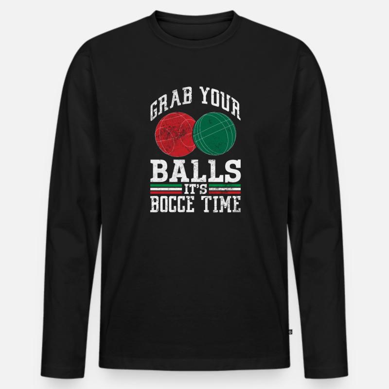 Boccia - Männer Premium Bio Langarmshirt - Schwarz