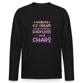 Eiscreme - Männer Premium Bio Langarmshirt - Schwarz - Vorne - Nico (187cm)