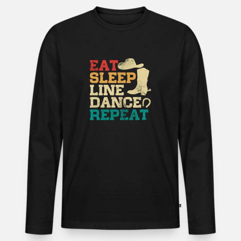 Linedance - Männer Premium Bio Langarmshirt - Schwarz