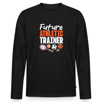 Sports Physician - Men's Premium Organic Long Sleeve Shirt - black - Front - Nico (187cm)