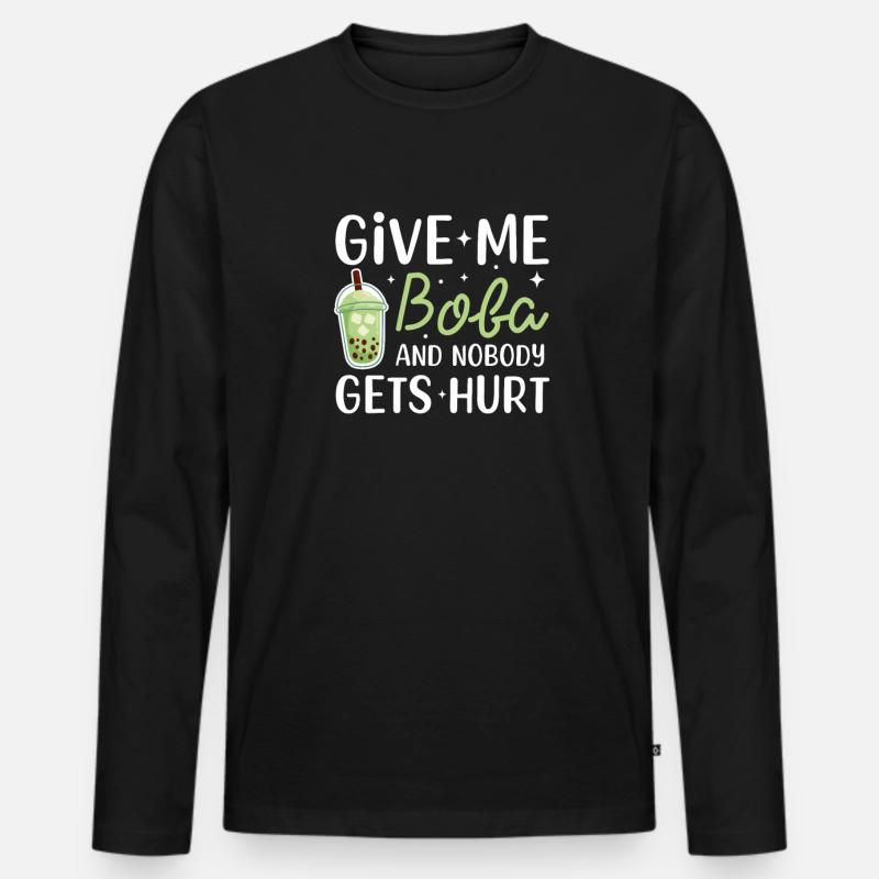 Bubble Tea - Männer Premium Bio Langarmshirt - Schwarz