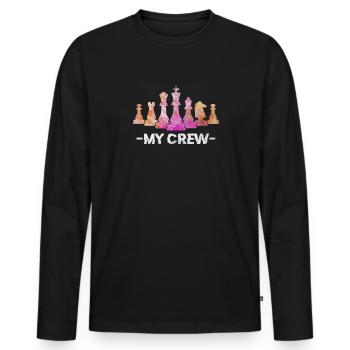 Schach - Männer Premium Bio Langarmshirt - Schwarz - Vorne - Nico (187cm)