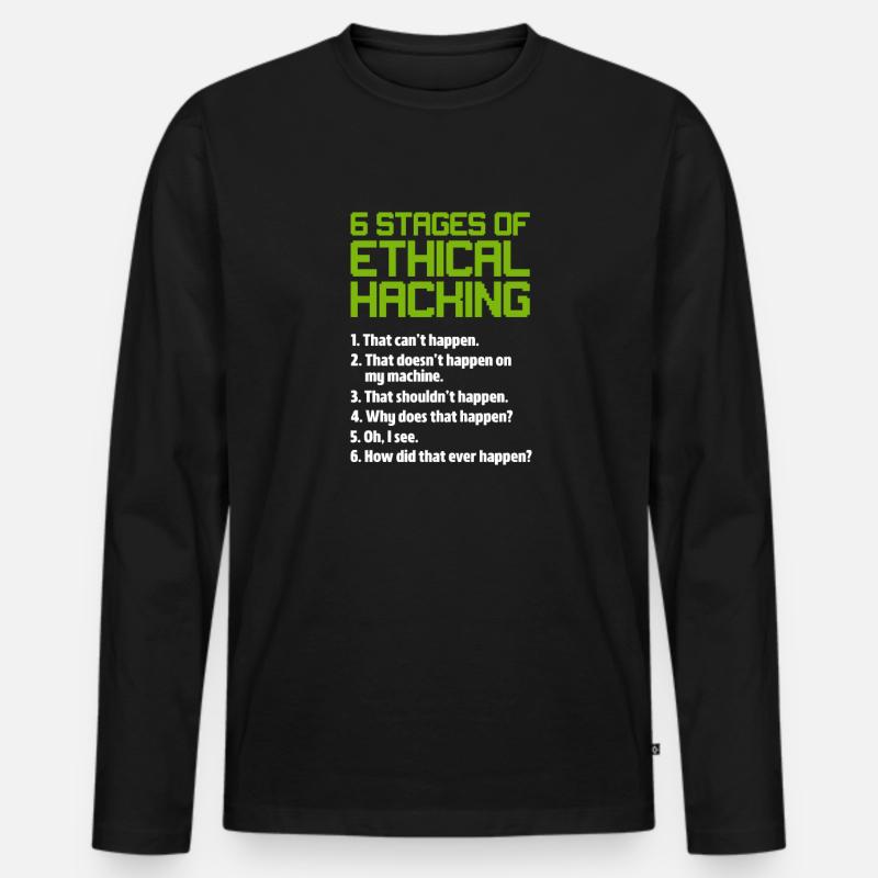 Hacker Coder Computer Hacking Gift Men's Premium Organic Long Sleeve Shirt
