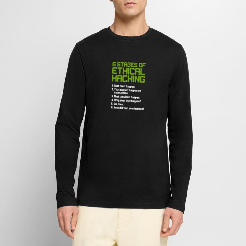 Hacker Coder Computer Hacking Gift Men's Premium Organic Long Sleeve Shirt
