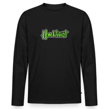 Hacker - Männer Premium Bio Langarmshirt - Schwarz - Vorne - Nico (187cm)