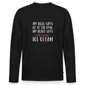 Eiscreme - Männer Premium Bio Langarmshirt - Schwarz - Vorne - Nico (187cm)