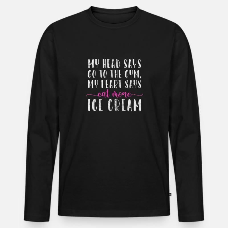 Eiscreme - Männer Premium Bio Langarmshirt - Schwarz