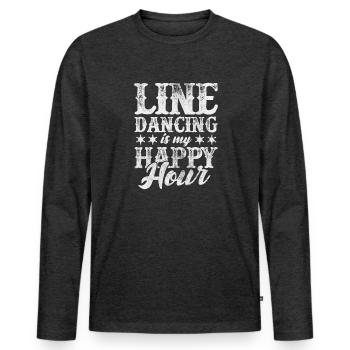 Line Dance - Men's Premium Organic Long Sleeve Shirt - heather anthracite - Front - Nico (187cm)