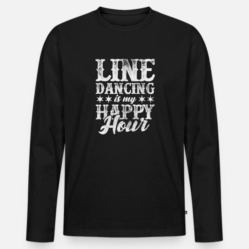 Linedance - Männer Premium Bio Langarmshirt - Schwarz